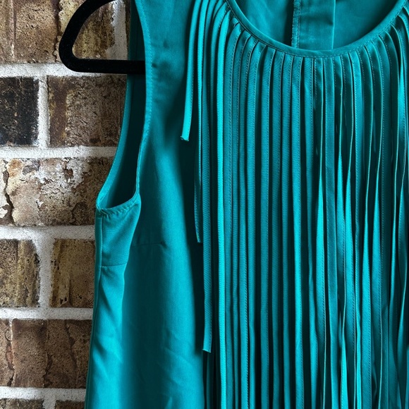 Zara Blue Pleated Sheath Mini Dress - Picture 4 of 11